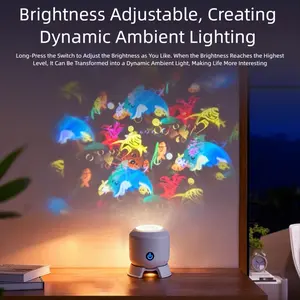 Seven-Color Rotating Projection Lamp, Rechargeable LED Light Touch Control, Snowflake Ocean 16 Patterns Christmas Halloween Stage Laser Projector
