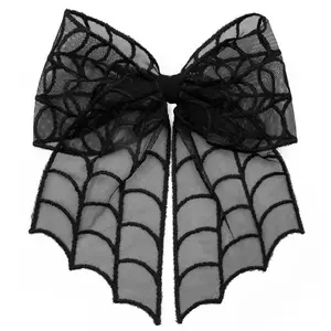 Spiderweb Lace Hair Bow Clip