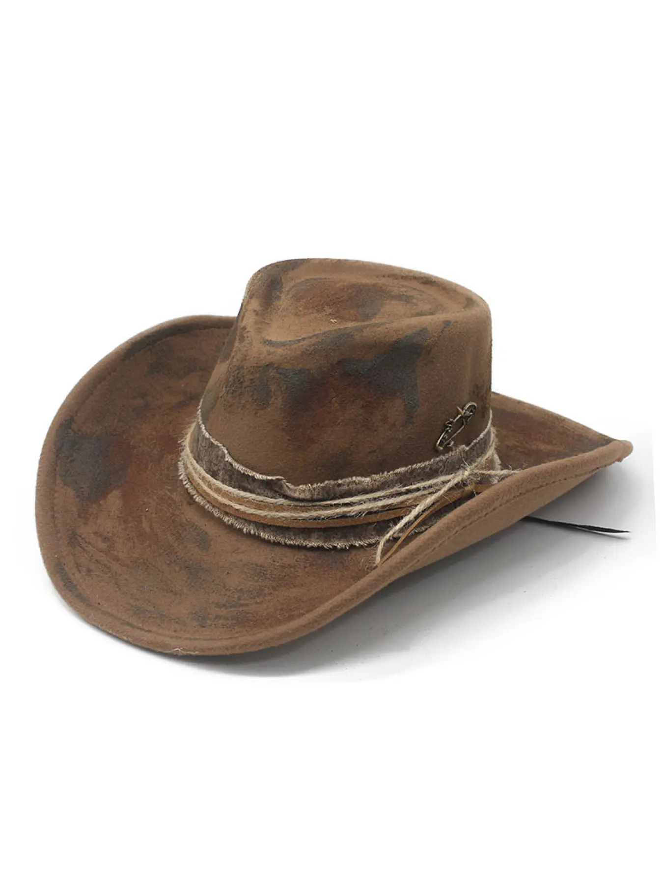 New European and American style denim jazz hat in Maillard color series, fashionable retro wide-brimmed fedora, Cool Hat, Fashionable Hats