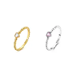 MULA 925 Sterling Silver and 18K gold plated heart ring with sparkling cubic zirconia is a romantic gift for girls and women, perfect for Valentine's Day, anniversary, birthday, Heart Shaped Ring, Adjustable Rings