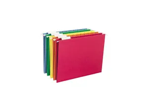 Smead 64059 Hanging File Folders, 1/5 Tab, 11 Point Stock, Letter, Assorted Colors, 25/Box