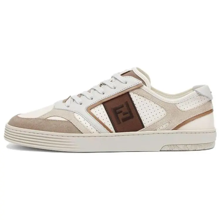 Women's FENDI Ff Logo Embroidered Low-Top Casual Footwear, Stylish Shoe Trainer for Daily Wear