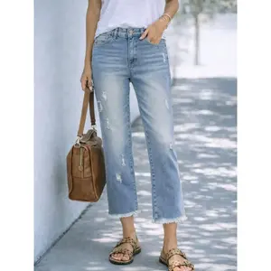 Women's Loose Fit Straight Leg Jeans Pants, Casual Plain Design, All-Season Wear, Comfortable Denim Style, Perfect for Daily Use