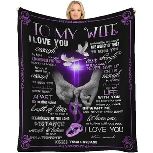 Mothers Day Gifts for Wife Blanket from Husband Soft Fleece Throws Cozy Warm Blanket for Women Wedding Christmas Valentines Birthday Gift Ideas Her