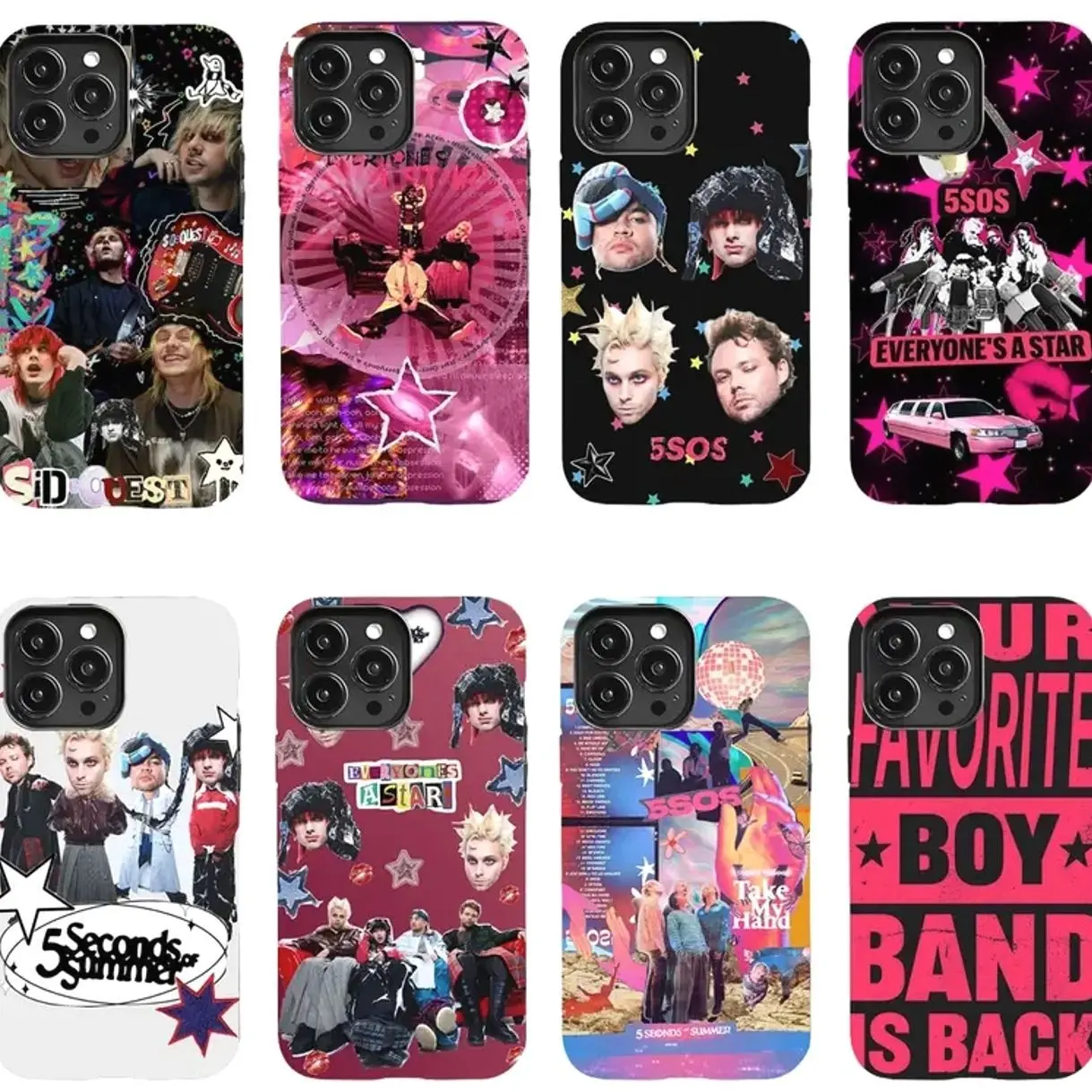 8 styles of 5SOS "Everyone's a Star" 2026 Tour Phone Case Cover Compatible with iPhone X, 11, 12, 13, 14, 15, 16, 17 Plus Pro Promax & SS Galaxy S21-26 Series