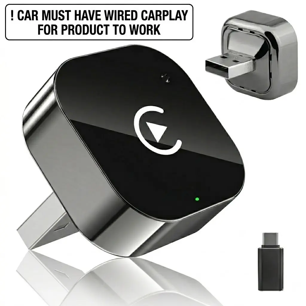 Wireless CarPlay Adapter 2-in-1 Android Auto Wireless Dongle, 2026 Upgraded Wired to Wireless Converter for 2016+ Factory CarPlay Cars, No Lag Fast Connect, USB-A Included