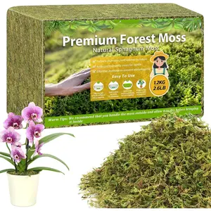 2.6LBS Sphagnum Moss for , 50QT  Orchid Moss Potting Mix Dired, Green Forest  Moss for Orchid Repotting Carnivorous  Indoor Potted  Gardening and Reptiles