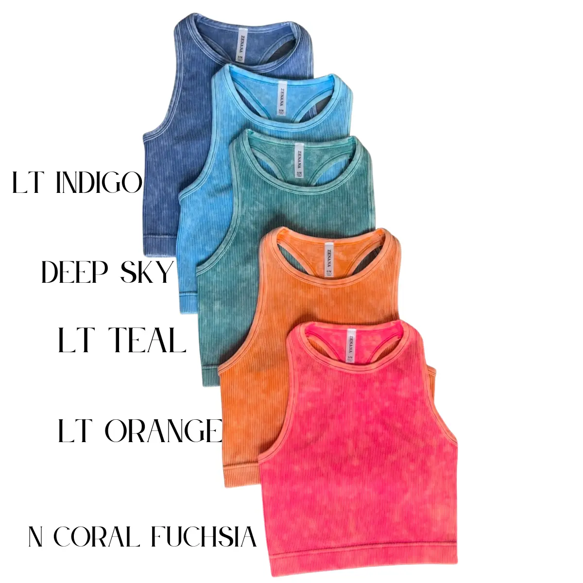 Kelsey Washed Ribbed Seamless Cropped Tank Top