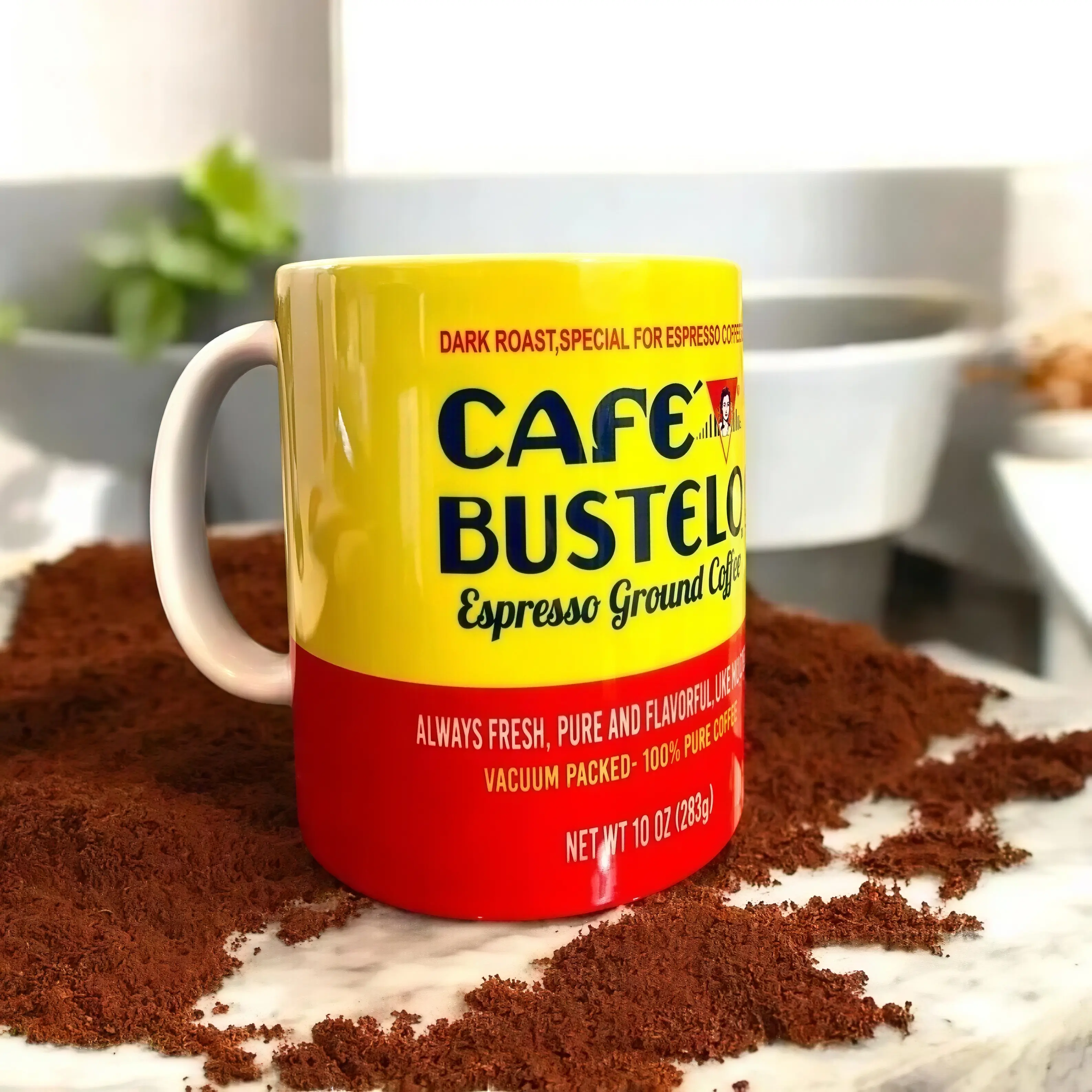 Café Bustelo Latin Ceramic Coffee Mug - Drinkware for Brazil & Colombia Themed Use, Washable Funny Latino Novelty Gift, Drink