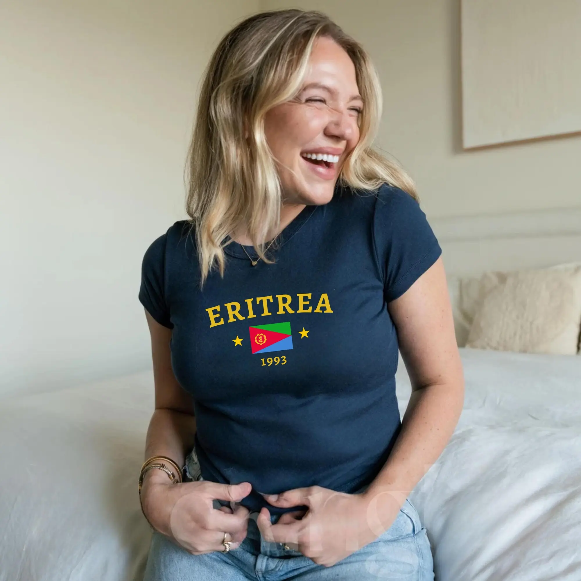 Eritrea Baby Tee, Eritrea Y2K T-Shirt, Eritrea Crop Tee, Vintage 2000s 90's Baby Tee, Eritrea Shirt, Africa Baby Tee, Eritrea Flag