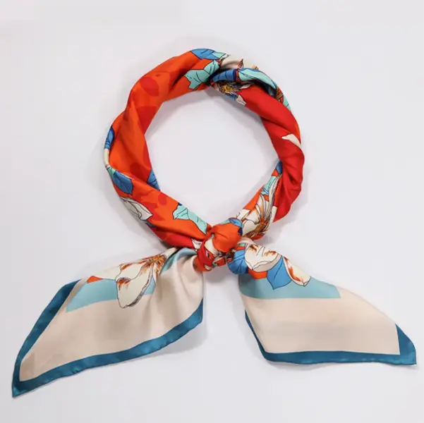 Silk Scarf Custom Print Silk Twill square Scarf for Woman Digital Print Silk Scarf With Your Own Design