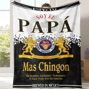 Papa Letter Print Soft Blanket Soft Flannel Blanket, an ideal Gift for Children Suitable For Use on Sofas, Beds, or For Travel, Gentle on The Skin, an Excellent Gift Multi-Purpose Holiday Blanket
