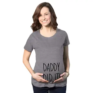 Maternity Daddy Did It T shirt Funny Pregnancy Announcement Gender Reveal Tee Funny Graphic Maternity Tee Cute Pregnancy Tees With Plus Sizes Pregnant Dad Joke Maternity Wear Maternity Shirts