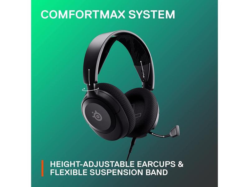 NEW SteelSeries Arctis Nova 1 Multi-System Gaming Headset — Hi-Fi Drivers — 360° Spatial Audio — Comfort Design — Durable — Ultra Lightweight — Noise-Cancelling Mic — PC, PS5/PS4, Switch, Xbox - Black