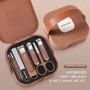 Professional Nail Clipper Set with Storage Case, 8 Pieces Portable Manicure & Pedicure Tool Set, Nail Clippers and Nail Trimmer, Nail Cutter Kit Wallet, Nail Care Tool for Home & Travel, Body Care Nail Supplies, Birthday Gift