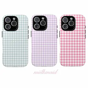 Gingham Pastel iPhone Case  Gingham Fabric Plaid Pattern Y2k Phone Case  Cute Pastel Phone Case  Coquette Y2k Soft Girl Era iPhone Case