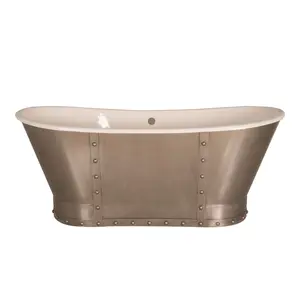 Akicon Handcrafted Stainless Steel Freestanding Soaking Tub