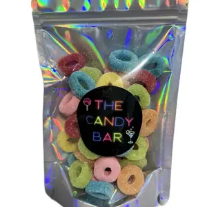 Sour Fruity Loops 1/2lb Gummy - Colorful Candy Treats for Snacking and Enjoying - Bubblegum