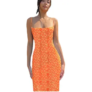 YehGoods 2026 Women's Ditsy Floral Print Backless Sleeveless Cami Spaghetti Strap Dress, Summer Clothes Women, Boho Fashion Maxi Dress for Summer Holiday Vacation Party, Dress for Beach, Summer Outfits, Casual Wear, Bohemian graduation grad