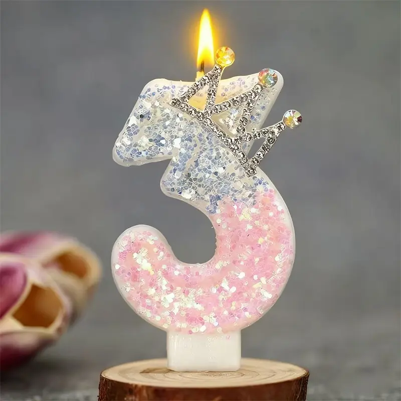1pcs Creative Birthday Candle, Cake Candles, Digital Crown Princess Cake Decoration, Romantic Party Supplies for Birthdays, Graduations, Themed Occasions