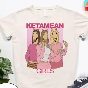 [Sale off up to 50%] Ketamean Girls Meme Shirt Funny Horse Girl Graphic Tee Mean Girls Parody T-Shirt Edgy Dark Humor Unisex Streetwear