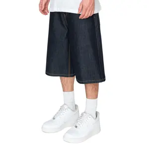 Men Baggy Fit Raw Denim Shorts Comfort Stretch Cotton 2026 Summer