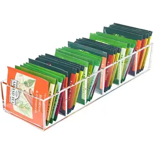 Clear 6 Slot Tea Bag Organizer Tea Bag Holder Tea Packet Storage for Countertop Drawer Kitchen Pantry Cabinet