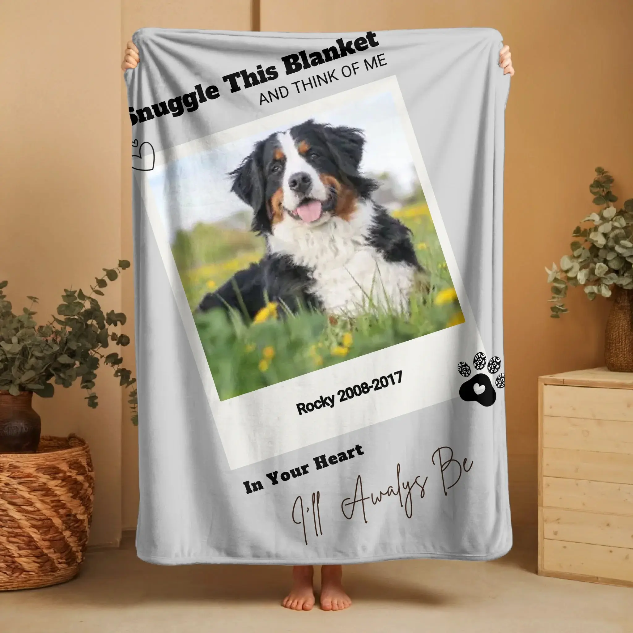Memorial Pet Blanket | Custom Photo Sherpa Throw – Pawsonalize