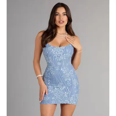 Windsor Felicia Floral Beaded Mini Dress - TikTok Shop