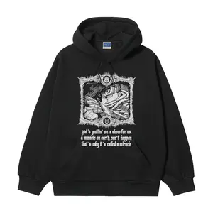 Berserk "Guts" Heavyweight Vintage Hoodie Cotton Blend Classic Anime Sweatshirt Menswear Tops Casual Long Sleeve Black Pullover Biker Baggy