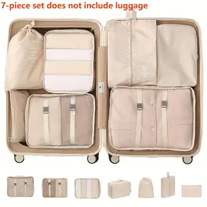 7-Piece Waterproof Travel Organizer Set,Durable Large Capacity Storage Bags for Clothes ShoesSocks, Portable Luggage Organizers, Travel Organization Pouch, Travel Pouches