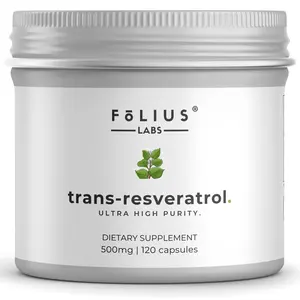 FOLIUS LABS Ultra High Purity Resveratrol Capsules - 99% Trans-Resveratrol - Japanese Knotweed Extract - Support Immunity, Support Healthy Aging