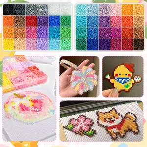 DIY Fuse Beads Kit 48,000+ Pieces, Melty Beads Craft Set with Templates & Tools, Extra 2,000 Refill Beads, Graduation Gift & Mother’s Day DIY Gift for Pixel Art and Handmade Crafts