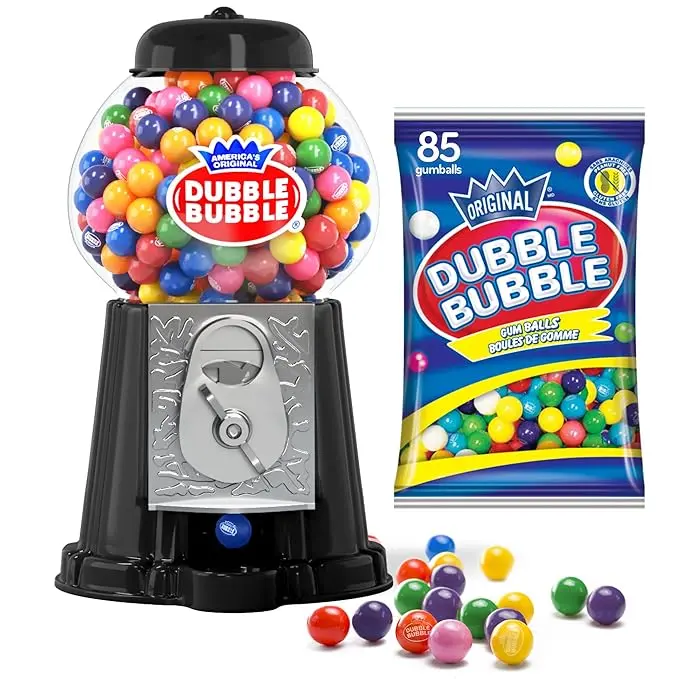 Gumball Candy Machine – Fun Coin-Operated Toy Bank with 85 Colorful Gumballs – 8.5'' Candy Dispenser for Kids – Perfect for Gifting & Playtime
