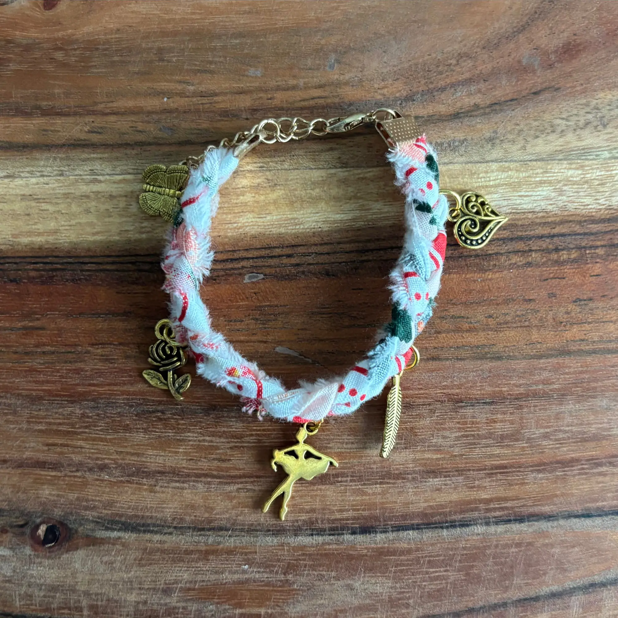 Esmeralda Fabric Charm Bracelet