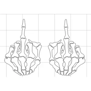 Middle Finger Skeleton Hands Decal