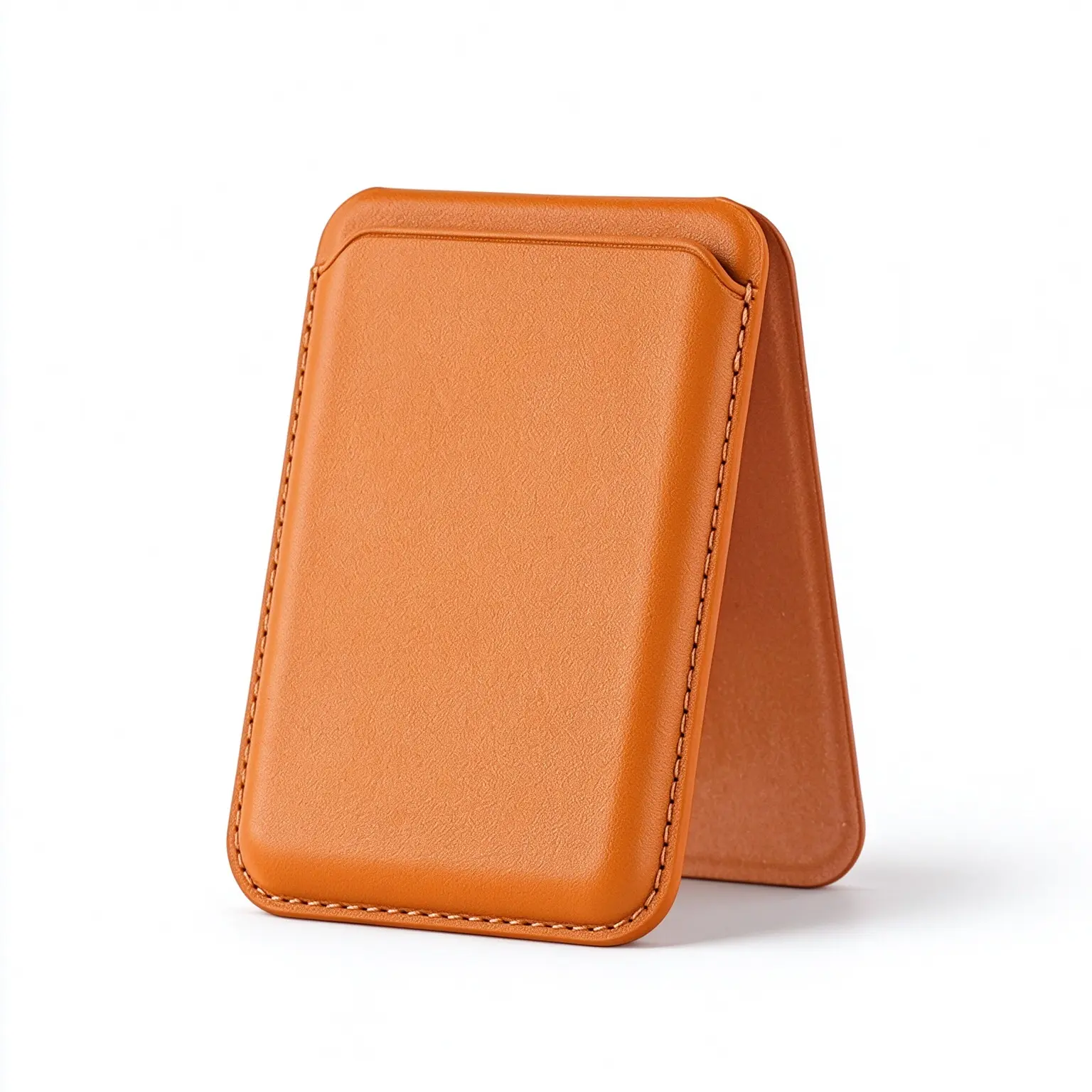 PU Leather Magnetic Snap Card Holder Wallet Stand - Slim, Foldable, Durable, MagSafe Compatible, N52 Strong Magnet, Adjustable Multi-Angle Kickstand, Space-Saving Portable Smartphone Accessory for iPhone Users (Fitness, Travel-Light Daily Hands-Free View)