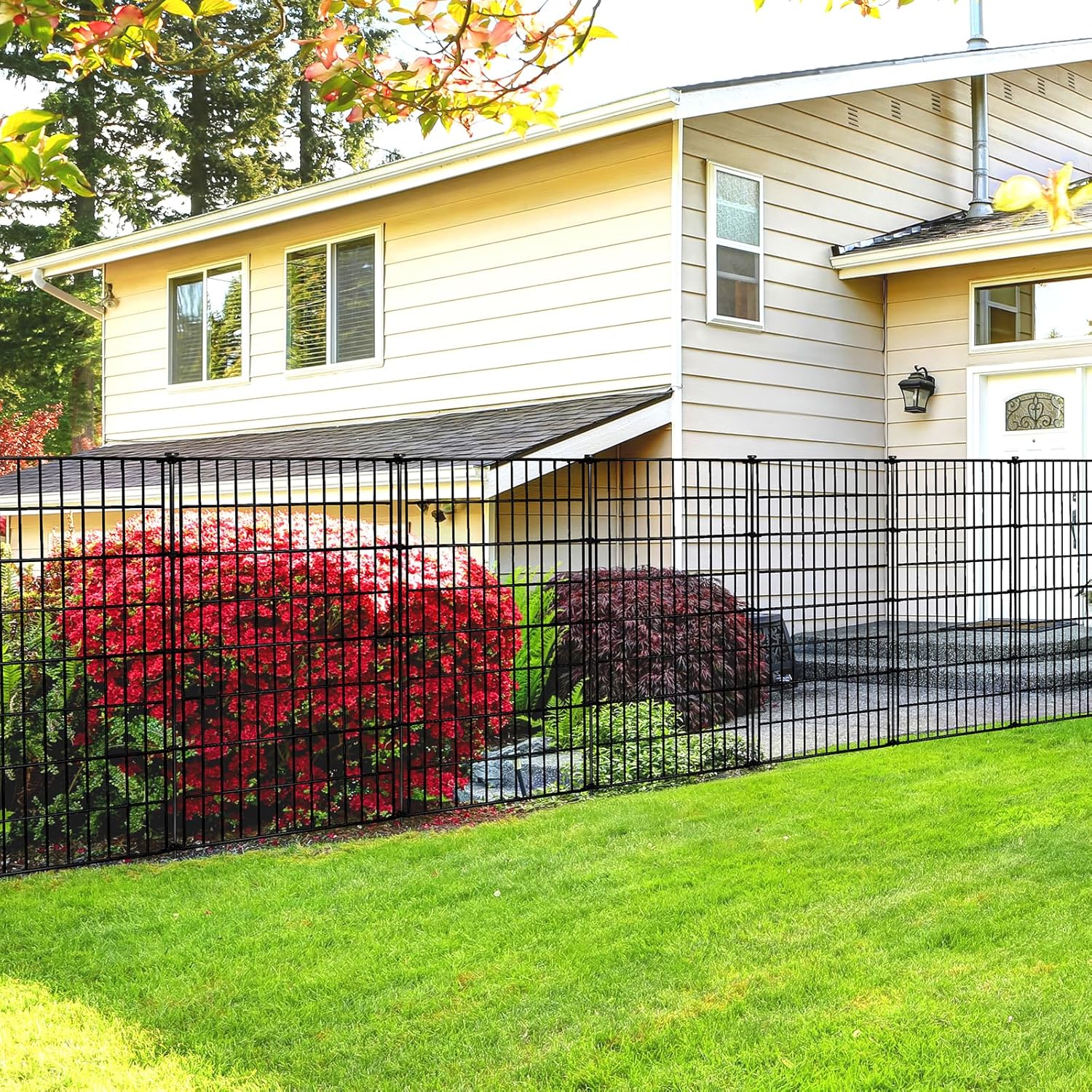 Garden Fence 40 inch H x 28 inch W (5 Panels, Total Length 11.6 ft) Metal Decorative Fence Rustproof Animal Barrier Fencing for Dog, Rabbits, and Patio,Yard Garden Fence 40 inch H x 28 inch W (5 Panels, Total Length 11.6 ft) Metal Decorative Fence Rustproof Animal Barrier Fencing for Dog, Rabbits, and Patio,Yard