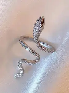 Fashion Trendy Snake Open Ring, Unique Exaggerated Design, Individuality Statement Jewelry, Perfect Accessory for Any