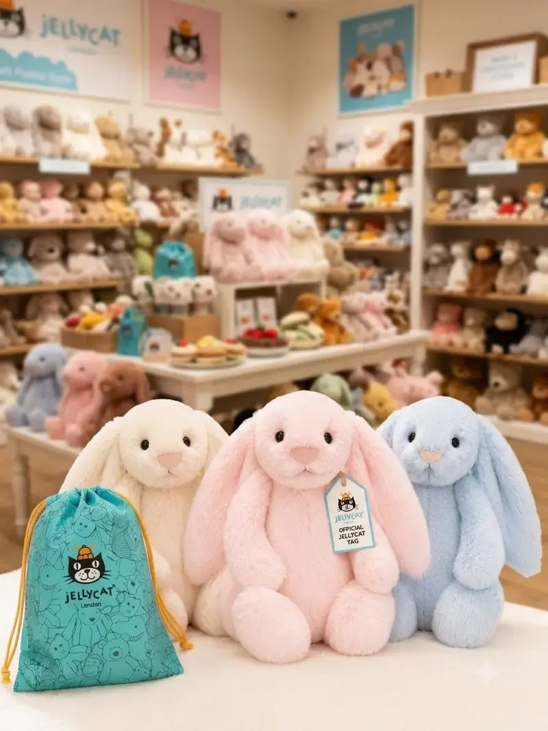 Jellycat Bashful Bunny Plush Stuffed Animal with Drawstring Gift Bag – Soft Cute Bunny Rabbit Plushie, Toddlers, Baby Shower, Birthday Gift (Multiple Colors)