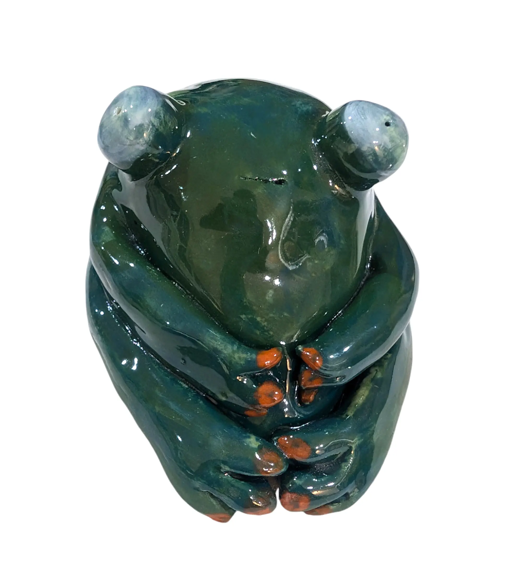 Handmade Frog Sculpture – Porcelain Animal Figurine for Unique Home & Garden Decor