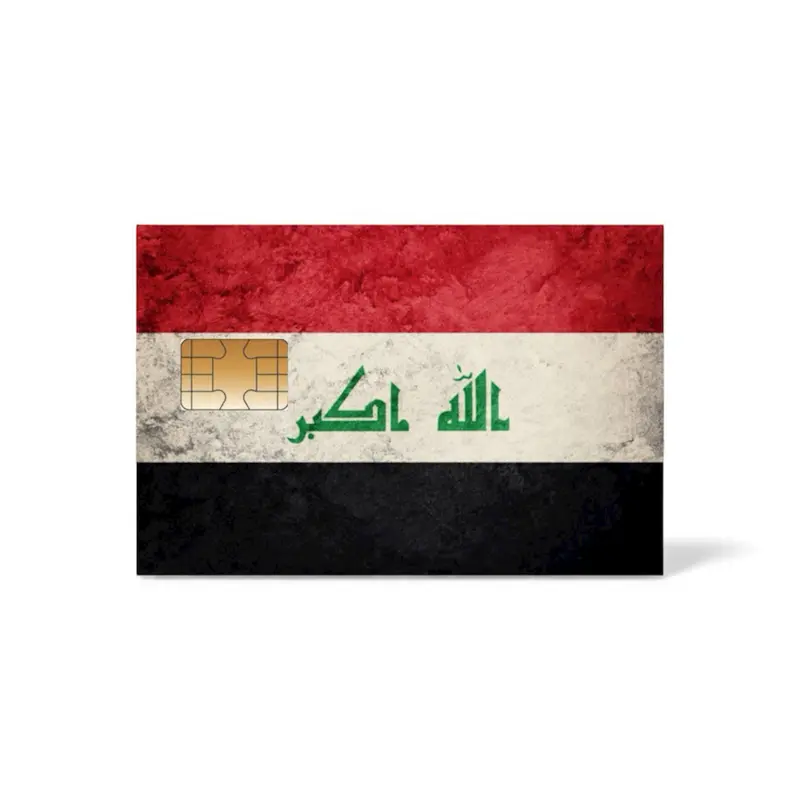Iraq Flag Design Credit Card Skin Glossy Sticker for Debit & Credit Cards - For Small Chip Only