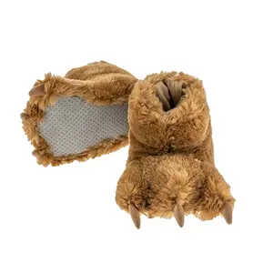 LazyOne | Brown Bear Animal Paw Slippers for Kids and Adults, Fun Costume for Kids, Cozy Furry Slippers fluffy slipper