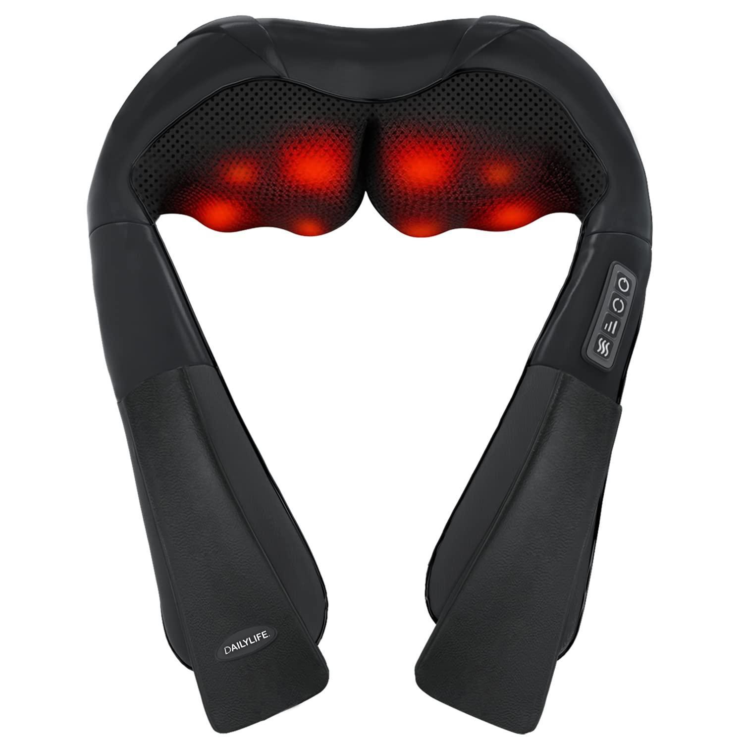 DAILYLIFE Shiatsu Neck and Back Massager, Electric Shoulder Massager, Car Neck Massage Pillow for Neck, Back, Shoulder,