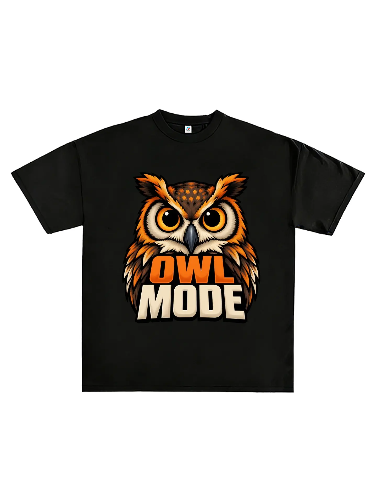 Owl Mode Graphic T‑Shirt, Cool Owl Head Animal Print Crewneck Tee, Unisex Oversized Cotton Casual Streetwear Shirt, Wildlife Bird Lovers Tops Gifts for Men Women