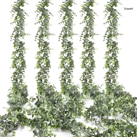 Artificial Eucalyptus Garland, Fake Eucalyptus Greenery Garland, Lifelike Fake Plant, Faux Hanging Plants Artificial Vines, 5.7 Decorative Garlands Backdrop Arch Wall Table Party Outdoor Festival Decor, Botanical Decor, Decoration Items