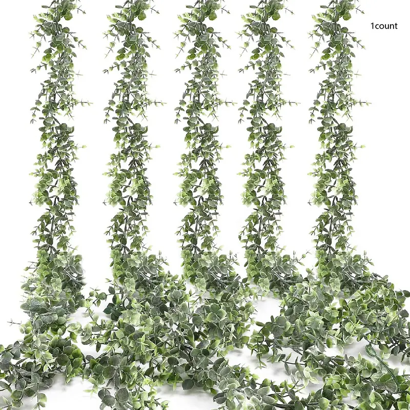 Artificial Eucalyptus Garland, Fake Eucalyptus Greenery Garland, Lifelike Fake Plant, Faux Hanging Plants Artificial Vines, 5.7 Decorative Garlands Backdrop Arch Wall Table Party Outdoor Festival Decor, Botanical Decor, Decoration Items