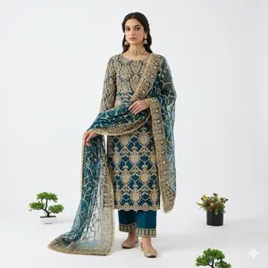 Indian Pakistani Women's Suits, Long Dress, Suitable for Various Occasions, Comfortable Fit, Elegant Design, Versatile Style