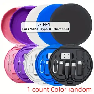 Multi-device USB Charging Adapter Cable Kit, Phone Charging Accessories, 1 Count USB-C Conversion Set, with USB A & Type C to Micro/Micro USB Cables, for Data Transfer, Card Storage, Tray Ejection, and Phone Holder, Fast Charging Supported