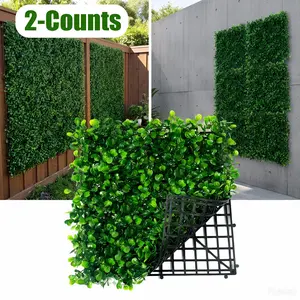 2-Piece Artificial Milan Grass Wall Skin, Privacy Fence Cover, Outdoor Garden Patio Wall Covering, Wall Greening Decor, UV-Resistant Plastic Background Wall, Durable Low-Maintenance
